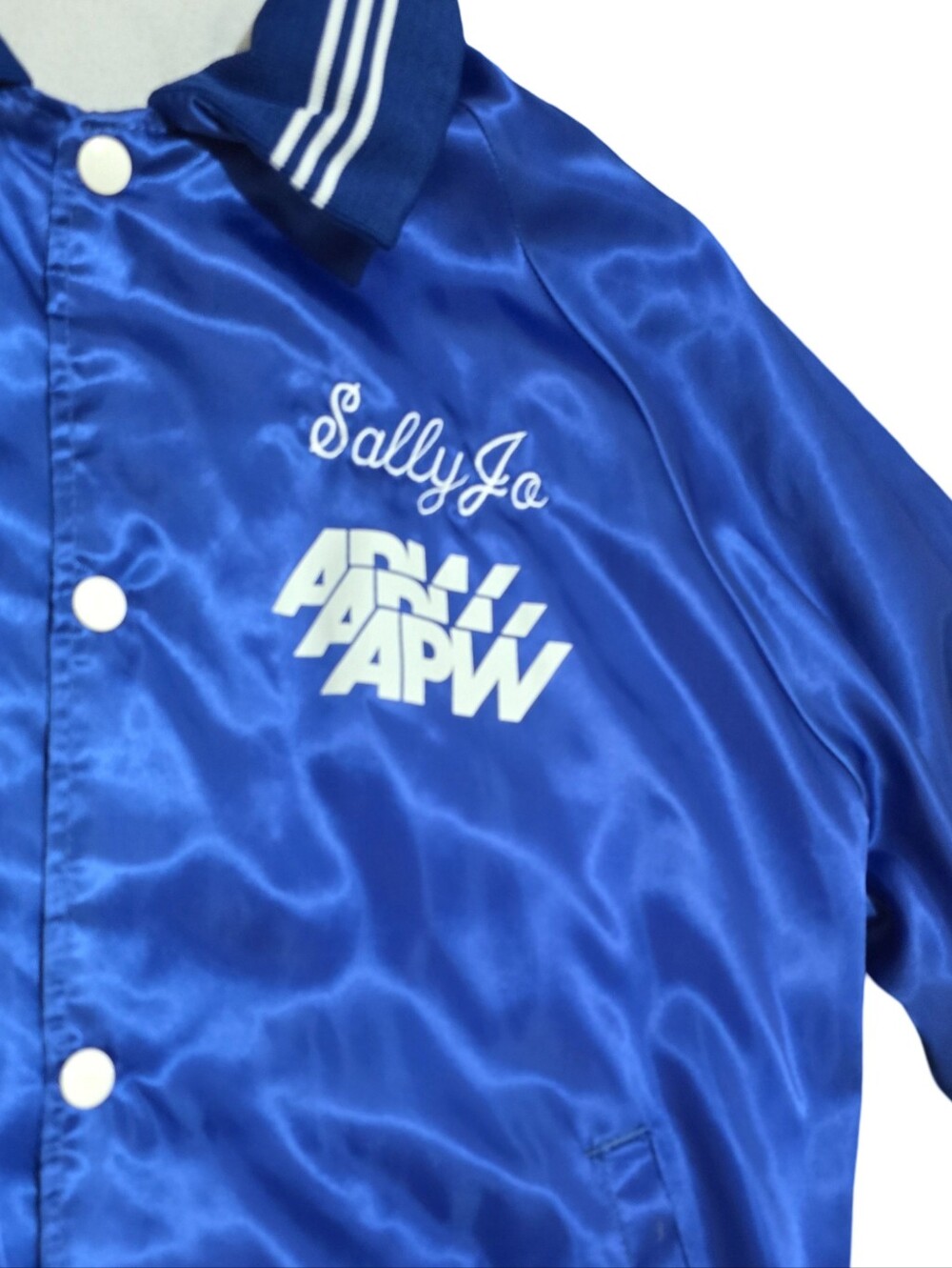 Vintage American Postal Workers Union Apwu Afl Cio Satin Jacket Windbreaker Xl View 5